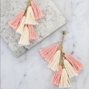 NEW Etikka Gold Plated Tassel Statement Earrings